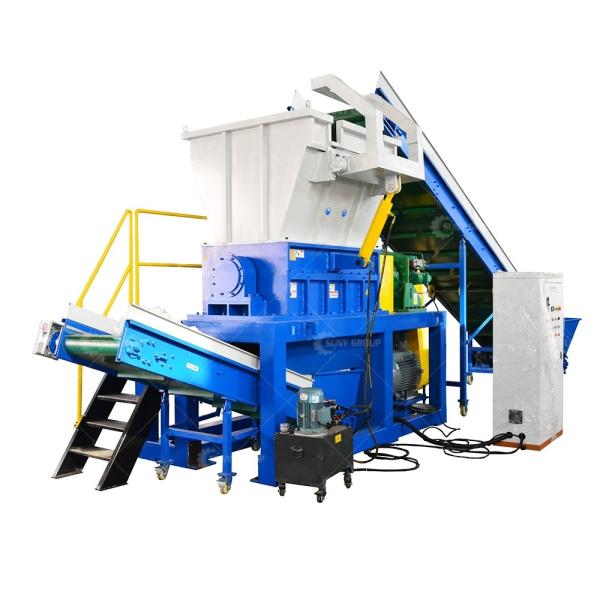 LDPE PE Film PP Bag Bottle Barrel Lump Double Shaft Shredder com lâminas personalizáveis