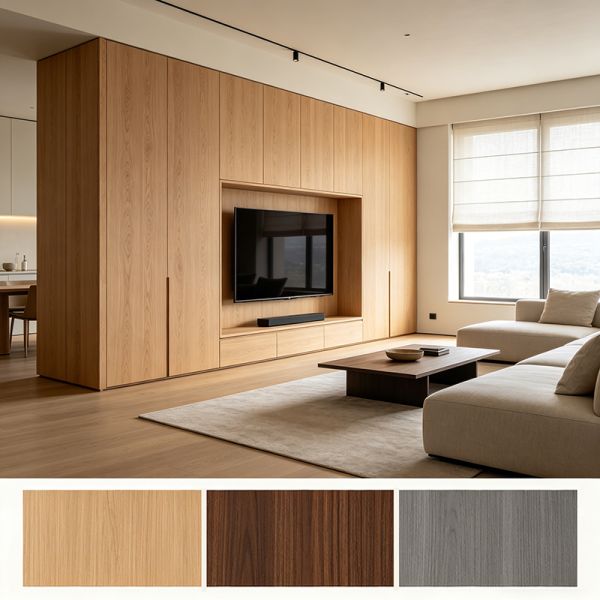 Commercial PVC Veneer Foil Self Adhesive Architectural Film 0.16mm-0.25mm Thickness