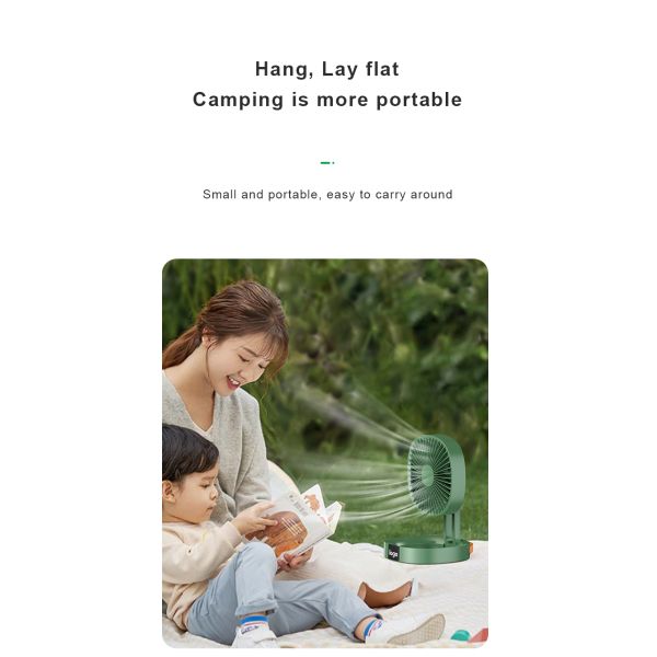 Rechargeable 2000mAh Battery Portable Desk Fan With Hook High Speed Humidify Function