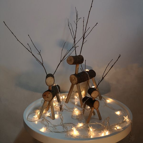 Creative Deer Custom  Accessories Solid Wood stay Living Room Desktop Decorations