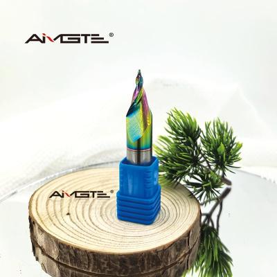 0.1mm Tip 2 Flute Carbide Tapered Engraving Cutter Micro CNC Engraver for Fine Lettering PCB