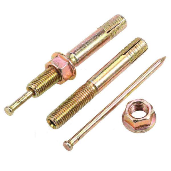 2 Inch Galvanized Concrete Anchors Corrosion Resistant Expansion Screw Bolt Yellow