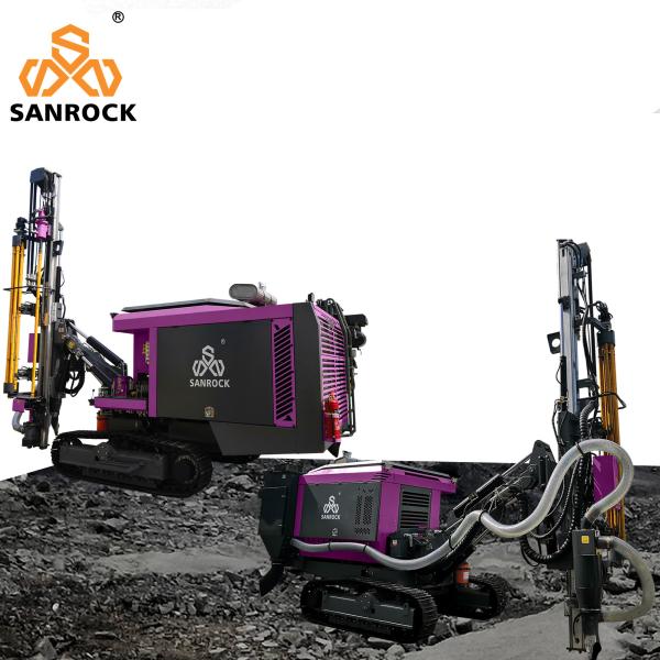 Perfuração giratória equipamento de perfuração hidráulico de furo integrado da mineração DTH da esteira rolante do equipamento