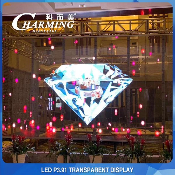 100*50CM Pixel Pith 3.91MM Transparent LED Display High Transparency 70%