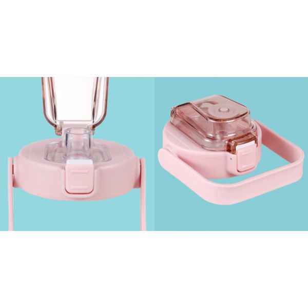 Large Half Gallon 64oz Motivational Water Bottle With Straw Time Marker BPA Free For Fitness