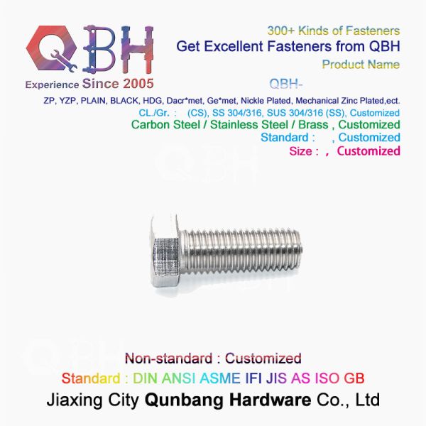 Стальное поверхностное покрытие равнины болта с шестигранной головкой 304 M2-M20