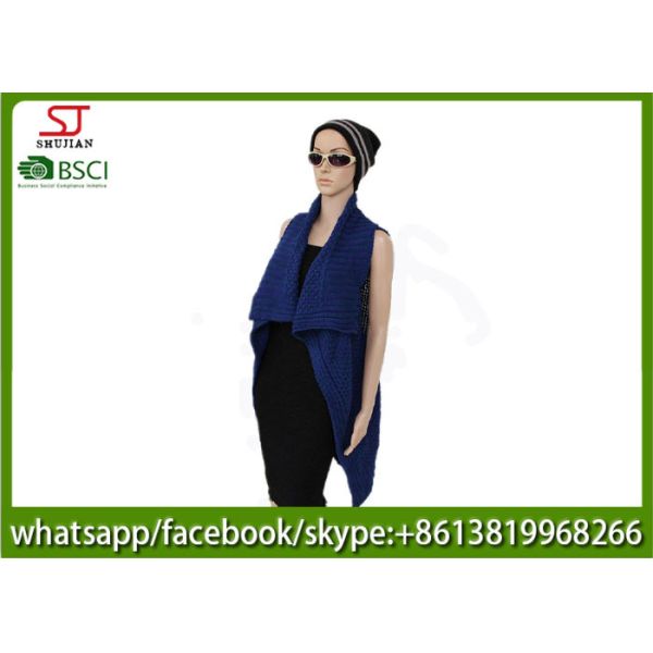 80*90cm 100%Acrylic Stripe Knitting Poncho Hot sale keep warm fashion factory waistcoat