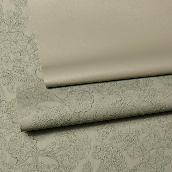 3D Retro Floral Embossed PVC Leather For Handbag Packaging Box Decorative Fabric Placemat Faux Leather