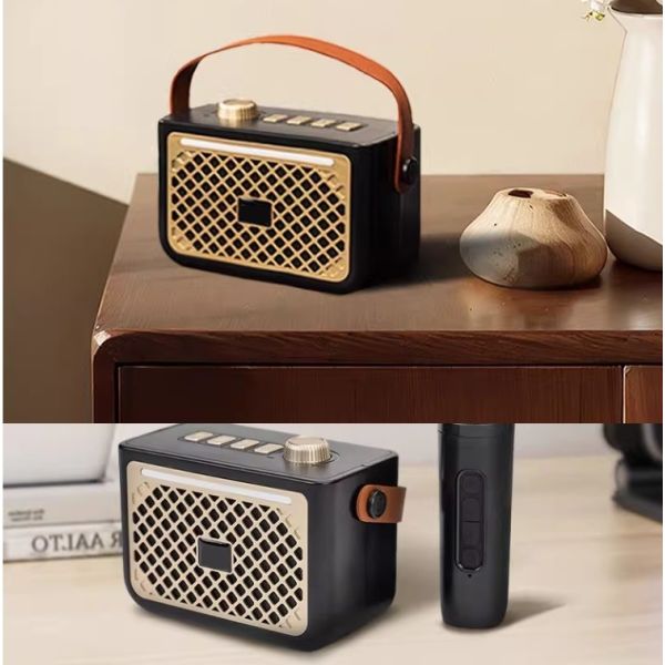 Compact Retro Bluetooth Speakers Wireless Bluetooth 5.3 Speaker For Home KTV Entertainment