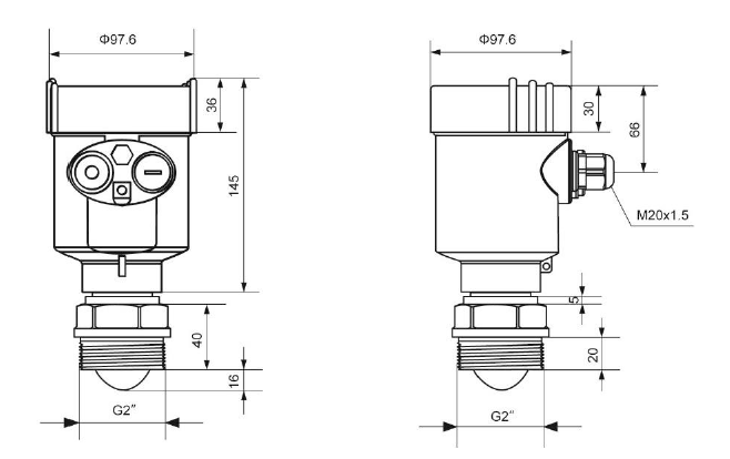 KLD800 зона неслышимости размера антенны датчика уровня PTFE радиолокатора серии 80G небольшая