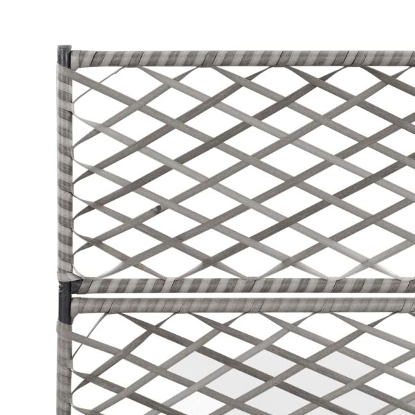 Trellis Raised Bed with 3 Pots Indoor Outdoor Garden Patio Courtyard  Poly Rattan Planter Promotion Usage for Climbing  Plants