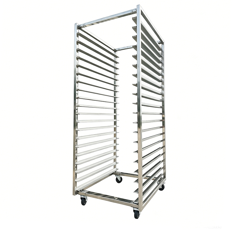 commercial  Kitchen Sus 304 316 Stainless Steel Aluminium 600 X 400 rotary Oven Half bakery bread Cooling rack cart half bakery trolley