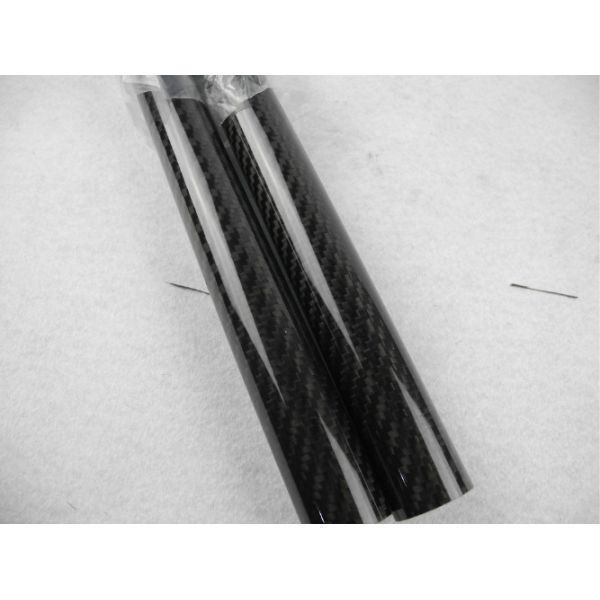 Tubo lleno brillante de la fibra de carbono de la tela cruzada del UAV