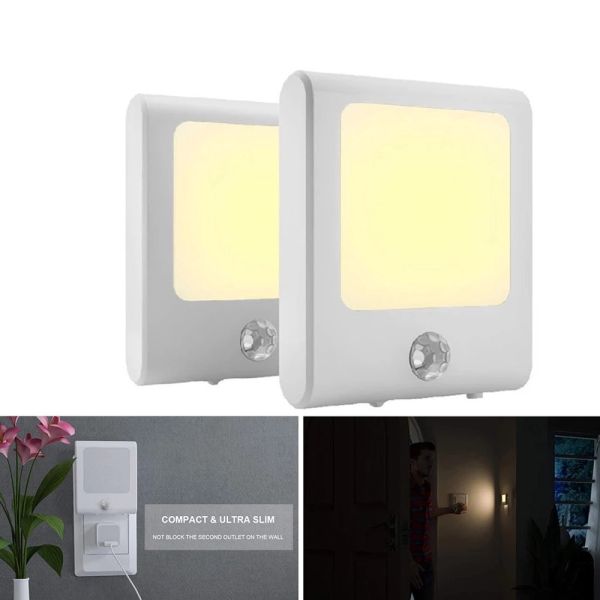 Dusk to Dawn Brightness Adjustable Plug in Motion Sensor LED Night Light