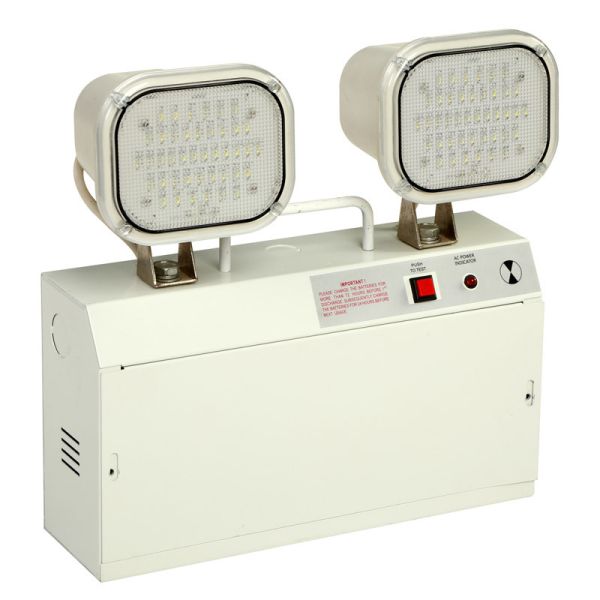 Battery Powered Twin Head 3014 SMD LED Rechargeable Emergency Light TL084BN