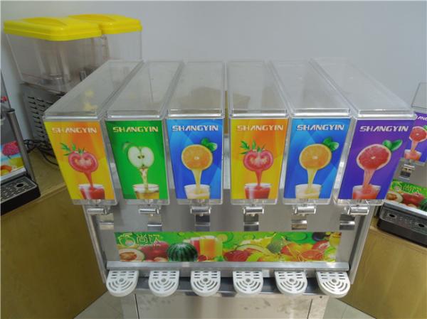 Fast Cooling Six Tank Juice Dispenser Machine , Electric Beverage Dispenser