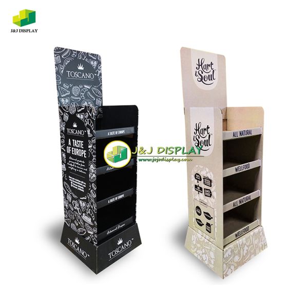 Knock Down Paper Floor Display Stand Waterproof For Retailers