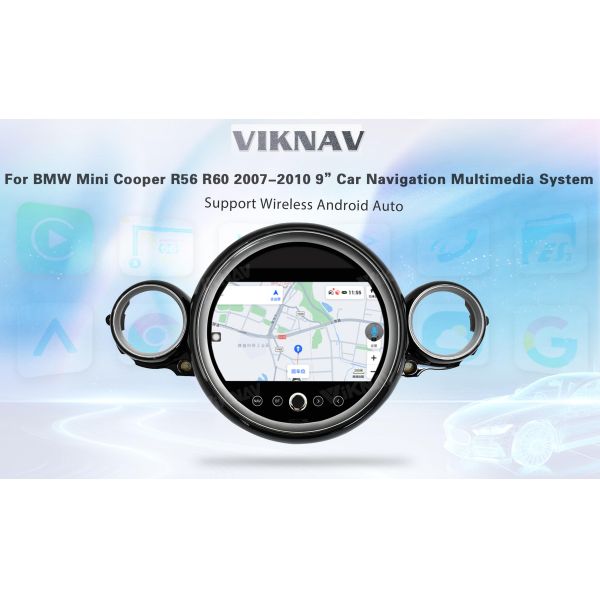 9-дюймовый двойной динический дисковый проигрыватель Bluetooth автомобильная стереосистема для BMW Mini Cooper R56 R60 2007-2010