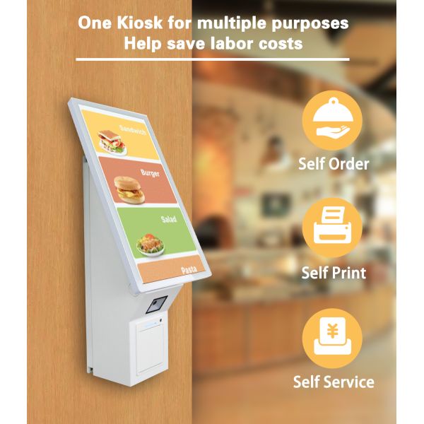 Restaurant Wall mounted Self-service Payment Kiosk 21.5