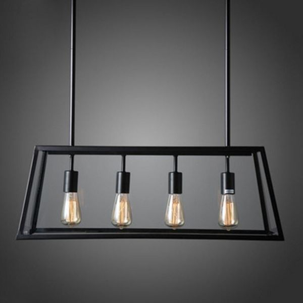 Loft Rectangle Pendant Lights with Glass Lampshade Vintage pendant lamp Fixtures (WH-VP-22)