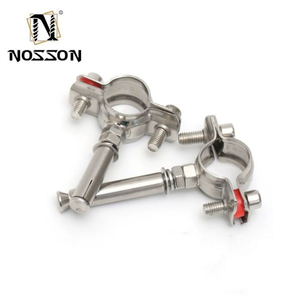 Fixed ANSI/ASME Standard Gas and Cable Pipeline Bracket Stainless Steel 201/304 Inner Thread Pipe Support Clamp with Nut