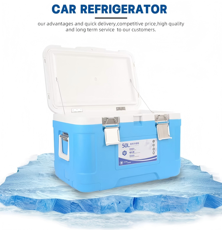 Durable 50L Insulated Cooler Box with Temperature Display for Food Storage Camping and Outdoor Events