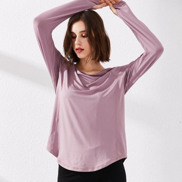 Горячий дизайн Легкая растяжка Спортивная Функциональная тренировка Леди футболка