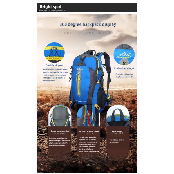 ODM Waterproof Hiking Backpack 30L Water Resistant Daypack Weekend