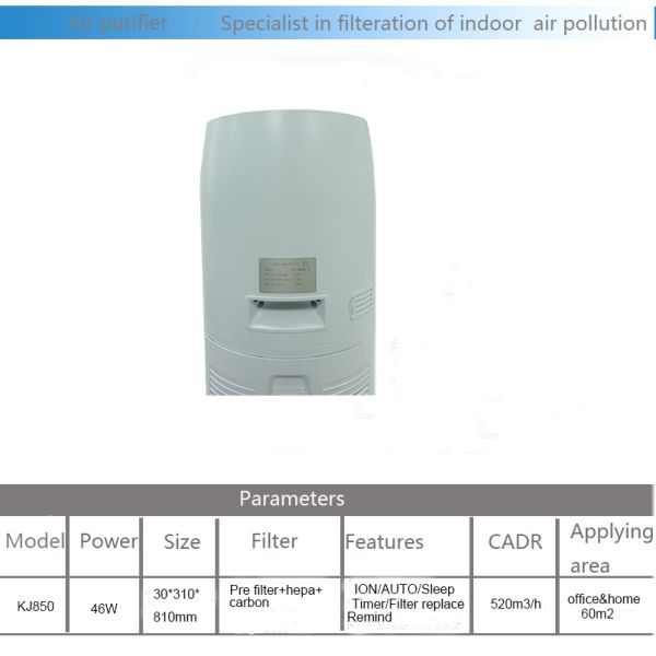 Anion Release 810mm 48w Hepa Filter Car Air Purifier
