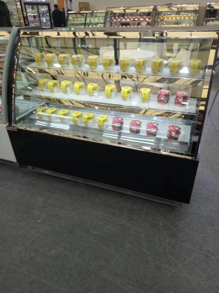 Curved Glass Cake Fridge Display Cabinet 0.9m 1.2m 1.5m 1.8m