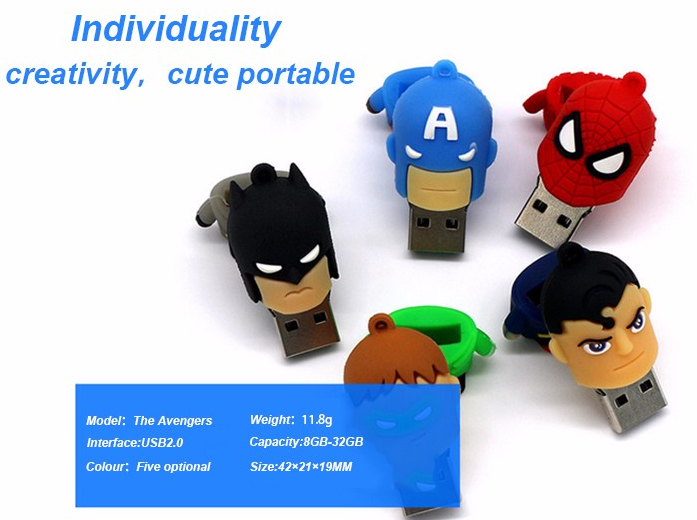 OEM Silicone Rubber Cartoon Character Shape PVC USB Flash Pen Drive 4GB 8GB