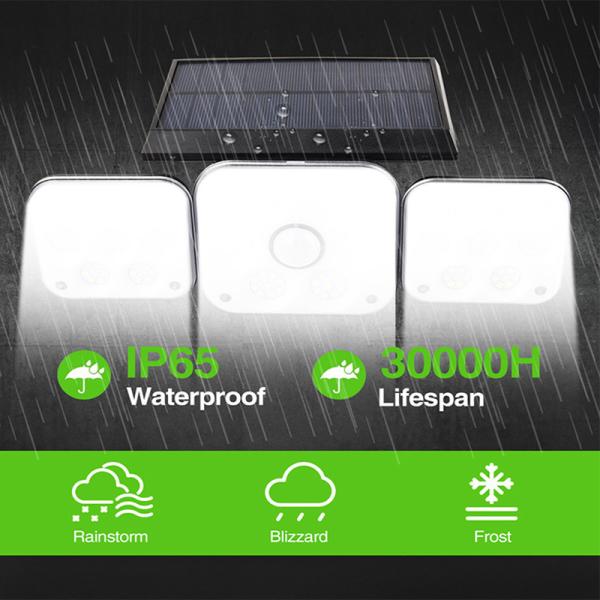 Warm White 3500K 138COB Solar Motion Sensor Wall Light For Street