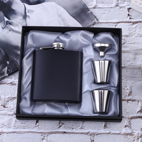 304 Stainless Steel Hip Flask Set for Alcohol Matte Black Capacity 1oz 2oz 3oz 4oz 5oz