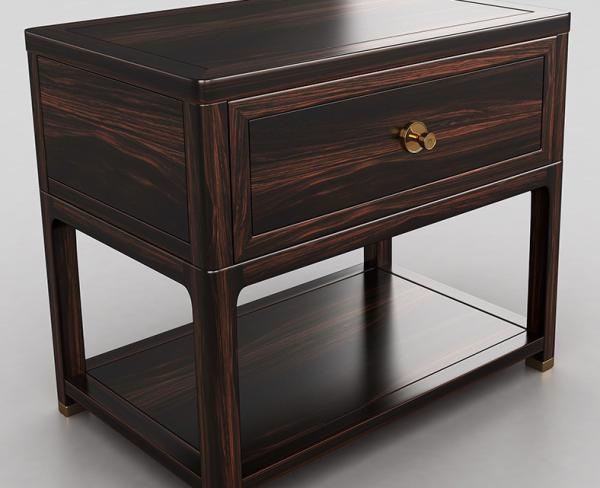 Rectangle Ebony Hard Wood Night Stand 600*500*550mm For Hotel