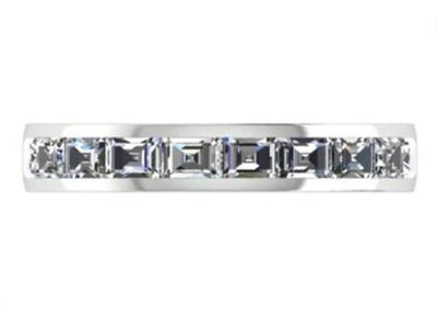 EM Cut Round White Gold Engagement Rings , 18k White Gold And Diamond Ring 3.0×2.3mm
