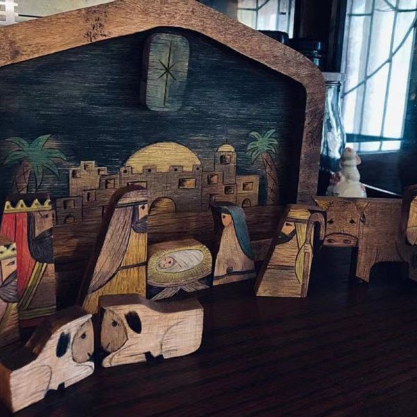 Customized Logo Wood Nativity Diy Children'S Puzzles Gifts