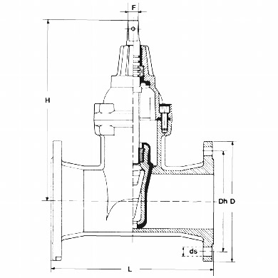 DN65 PN16 Cast Iron Flanged Gate Valve High Temperature Steam
