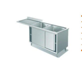 Раковина кухни нержавеющей стали гостиницы коммерчески с Drainboard/шкафом