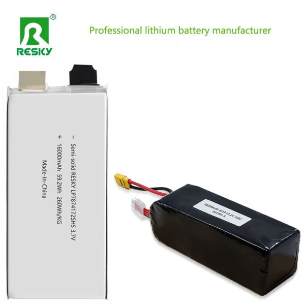 Semi-solid High Rate RC Lipo Battery 16000mAh with 260Wh/kg Energy Density and 5C Discharge for RC UAV