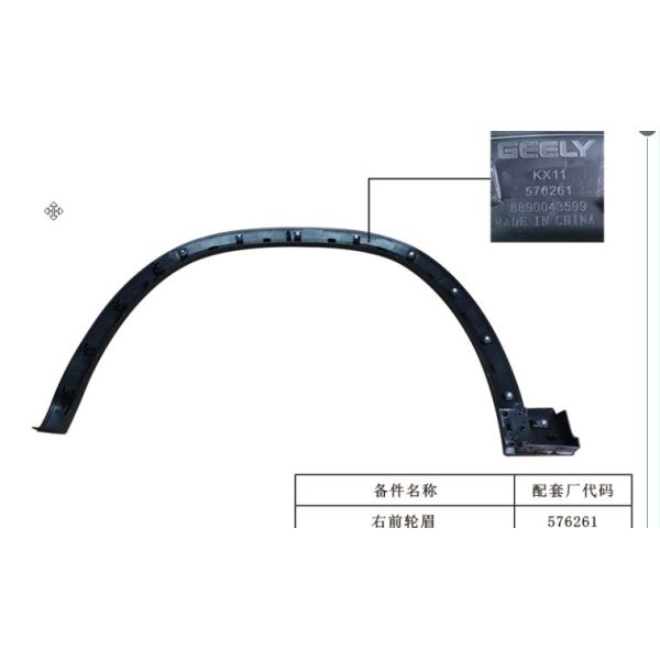 Geely Xingyue L Car Body Parts Plastic Wheel Eyebrow Weather Resistance