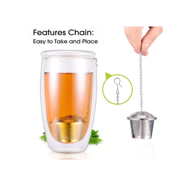 6.5cm/5cm/4.5cm Stainless Steel Basket Tea Strainer With Tray Replacement Tea Infuser Basket