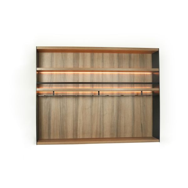 12 Hook Rustic Wall Mounted Kitchen Wood Rack 60X60X50cm