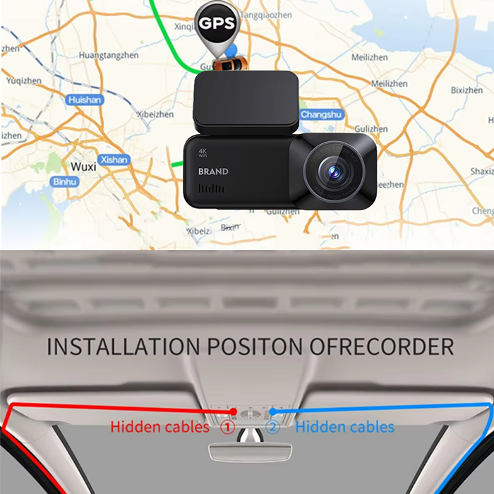 Safety Car DVR 4K UHD Dash Cam Dual Lens Emergency Lock For Enhanced Driving