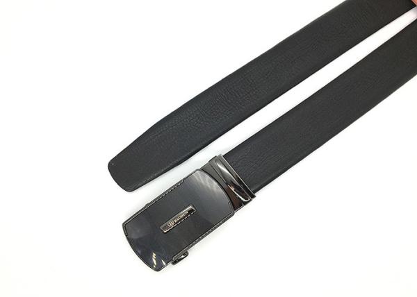 Gunmetal Automatic Buckle Genuine Leather Dress Belt / Business Mens Ratchet Belt