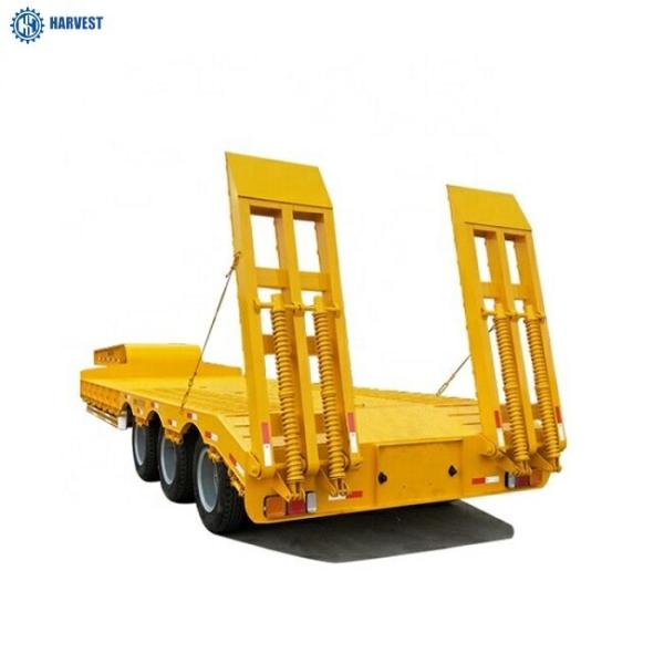3 Axles 60 Ton 13m Lowboy Heavy Duty Semi Trailer With Mechanical Ladder