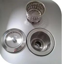 Mesas de trabalho de aço inoxidável de tripla tigela com lavatório / Mesa de SS com lavatório