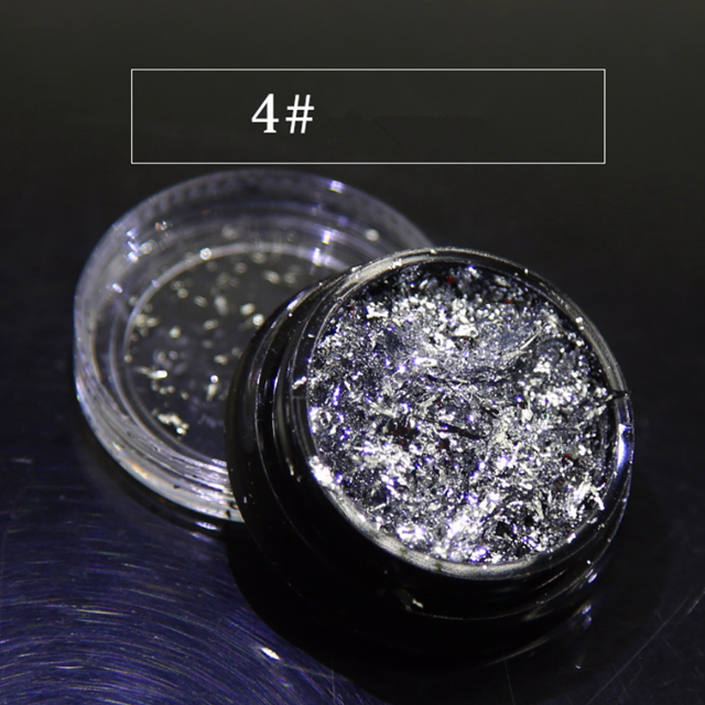 Japanese Manicure Ultra-thin Foil Platinum Powder Laser Glitter Nail Foil Flakes for a Luxurious and Eye-catching Design