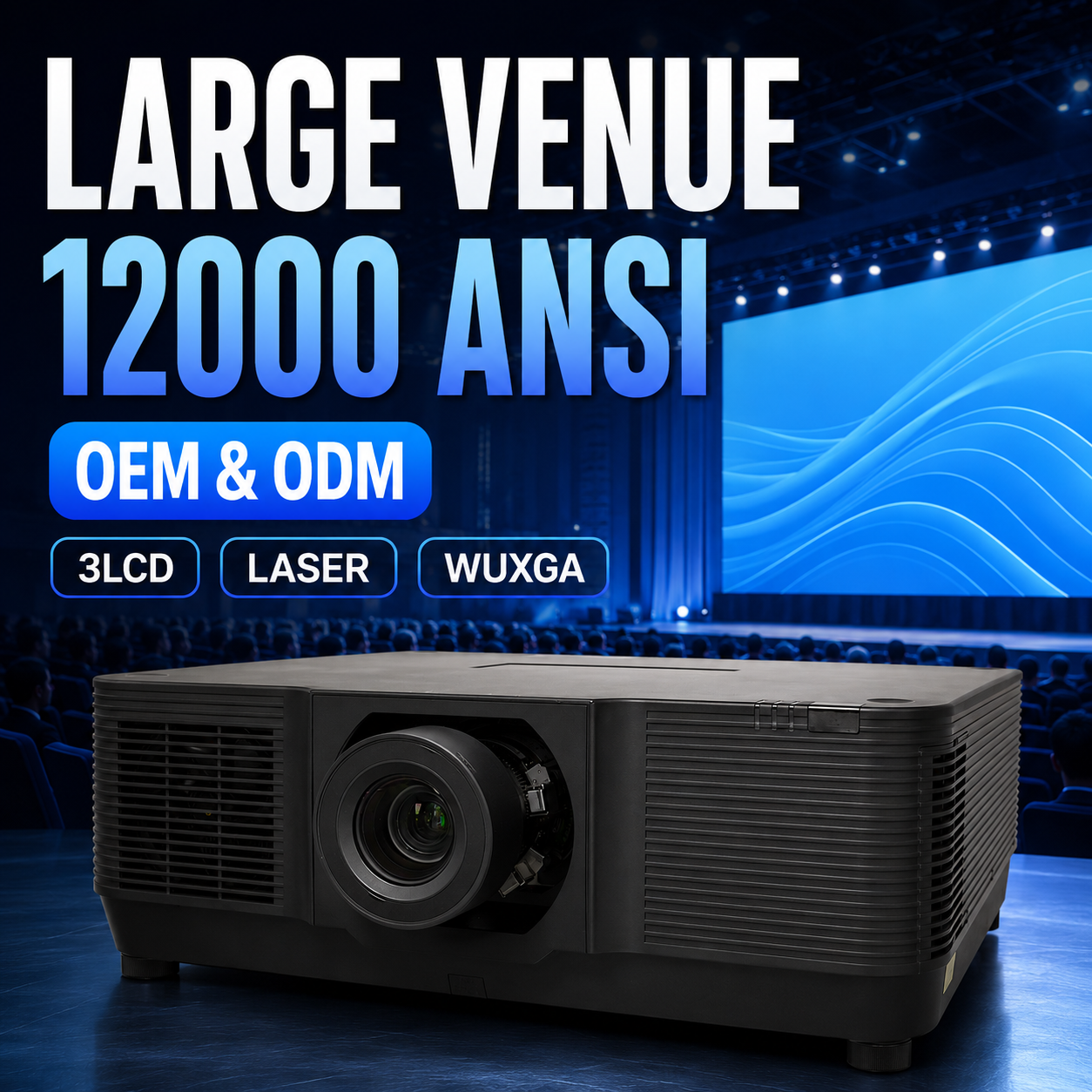High Brightness 3D Mapping Projector WUXGA 3LCD Laser Lens Shift Large Scale Events