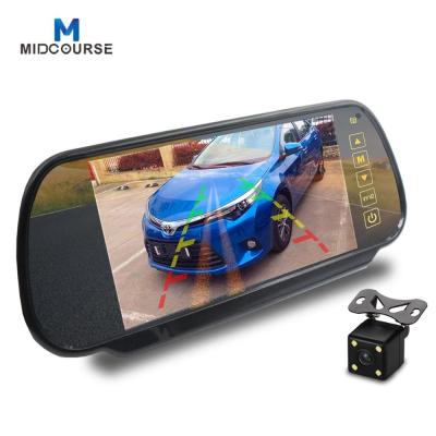 7 monitor do espelho de Rearview do carro da polegada HD 12V/24V com a câmera de inversão de vidro debrilho
