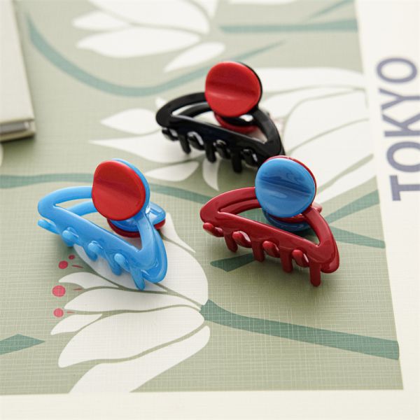 Retro girl chic color grab clip sweet hair grab back of head clip short hair claw hair accessories
